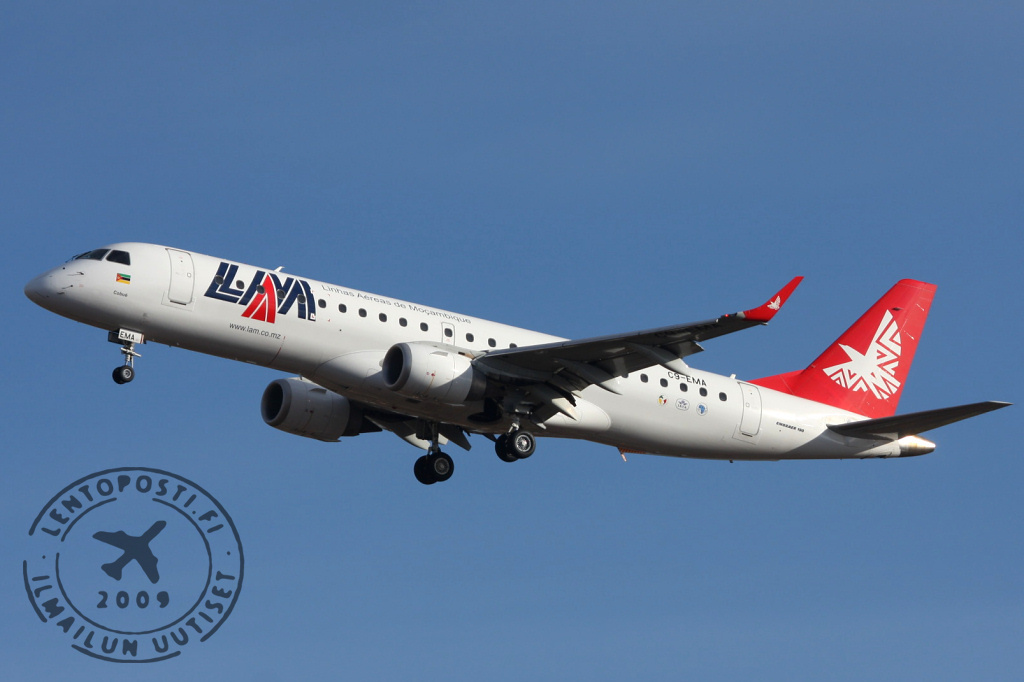 Linhas Aéreas de Moçambique -yhtiön Embraer 190.