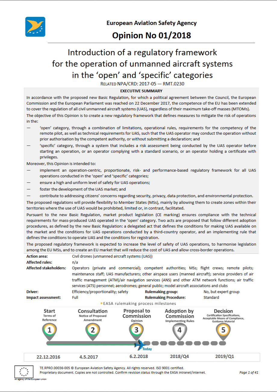 EASA_opinion_1_2018