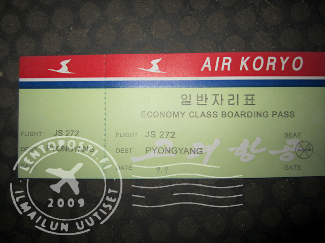 Air Koryo tarkistuskortti