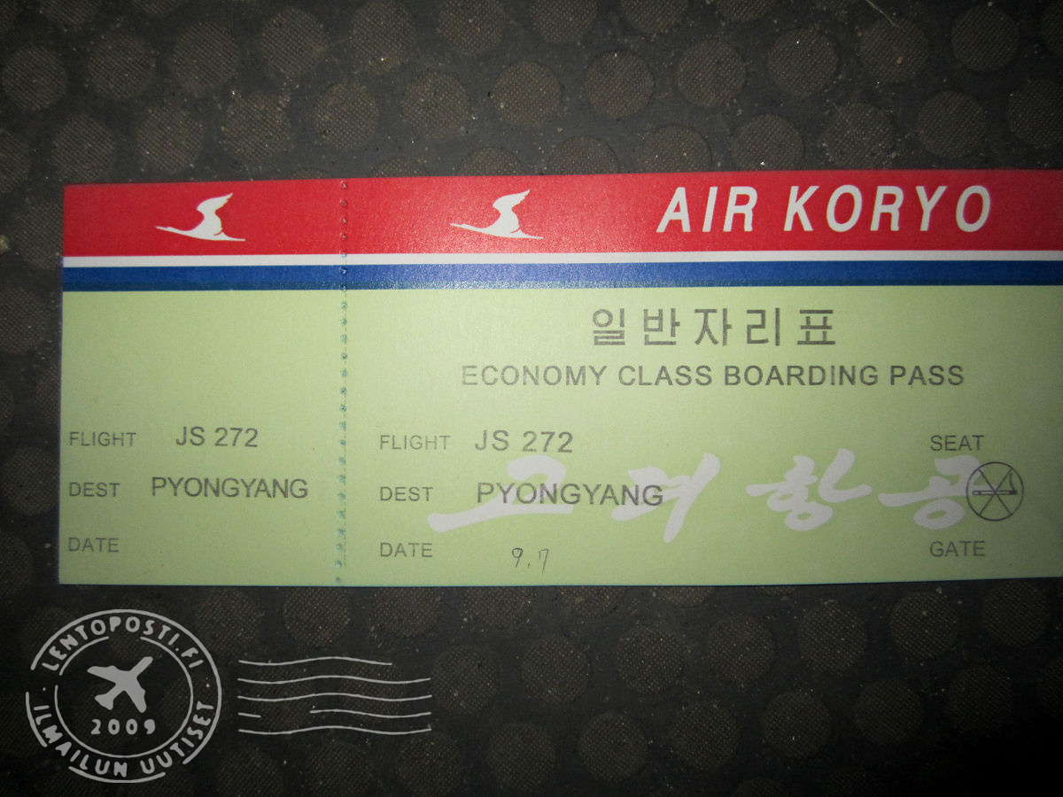 Air Koryo tarkistuskortti